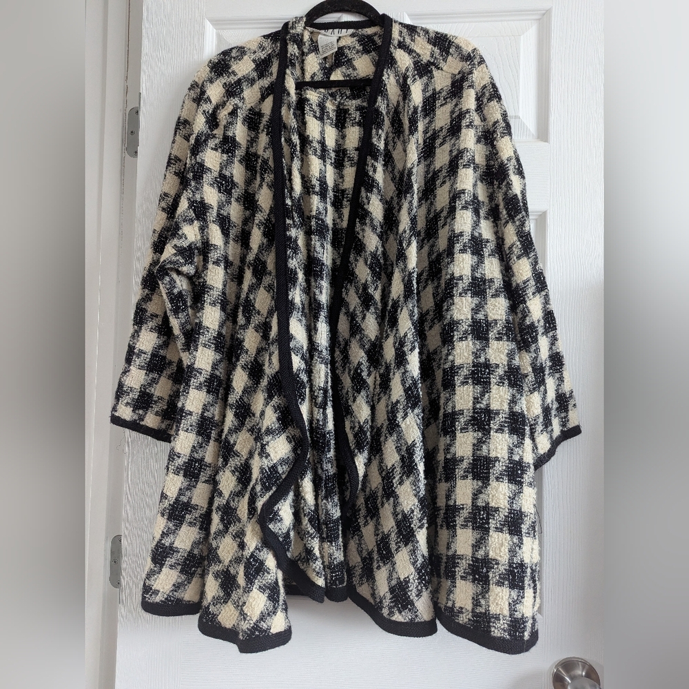Vintage Checkered Poncho/Cape